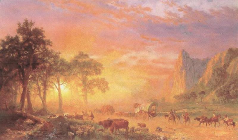 Albert Bierstadt The Oregon Trail Norge oil painting art